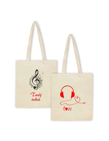 Torba z Nadrukiem Prezent Twój Tekst Nuty Muzyka na Prezent