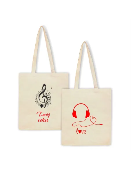 Torba z Nadrukiem Prezent Twój Tekst Nuty Muzyka na Prezent