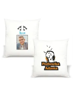 Poduszka Imieniem Zdjęcie Prezent Nuty Muzyka z Nadrukiem