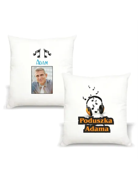 Poduszka Imieniem Zdjęcie Prezent Nuty Muzyka z Nadrukiem