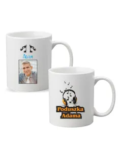 Kubek z Imieniem Zdjęciem Prezent Nuty Muzyka z Nadrukiem