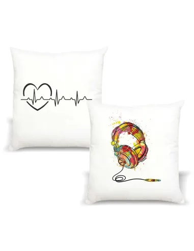 Poduszka z Nadrukiem Prezent Muzyka Słuchawki na Prezent