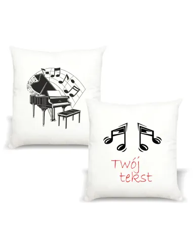 Poduszka z Nadrukiem Prezent Nuty Fortepian dla Muzyka