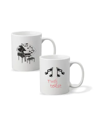 Kubek z Nadrukiem Prezent Nuty Fortepian Personalizowany