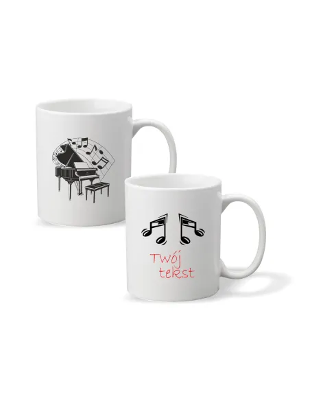 Kubek z Nadrukiem Prezent Nuty Fortepian Personalizowany
