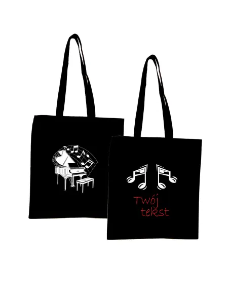 Torba z Nadrukiem Prezent Nuty Fortepian Personalizowany