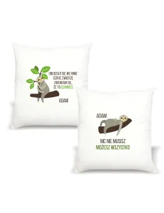 Poduszka Leniwiec z Nadrukiem Prezent dla Leniwca Możesz