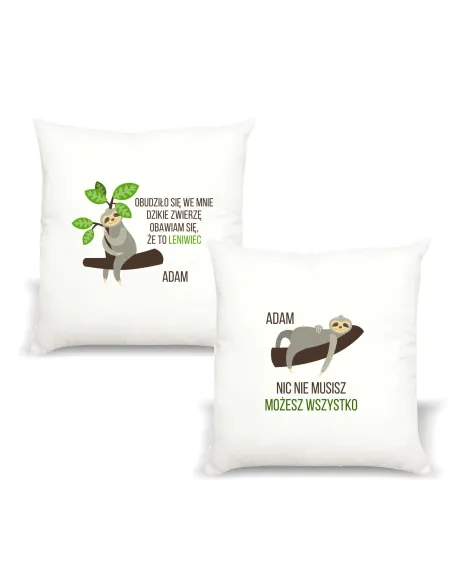 Poduszka Leniwiec z Nadrukiem Prezent dla Leniwca Możesz