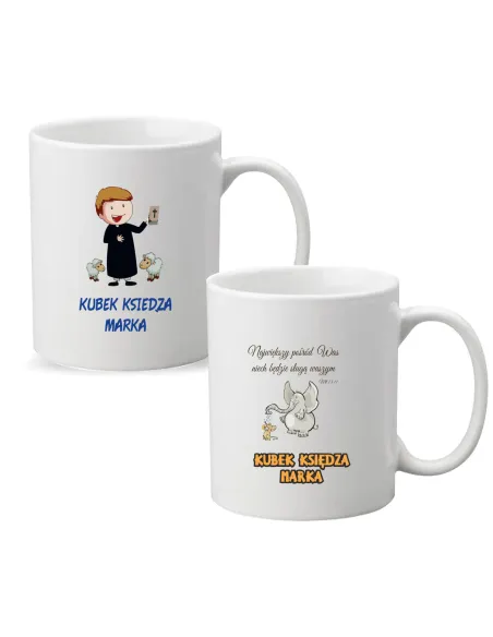 Kubek z Imieniem Napis Prezent dla Księdza Personalizowany