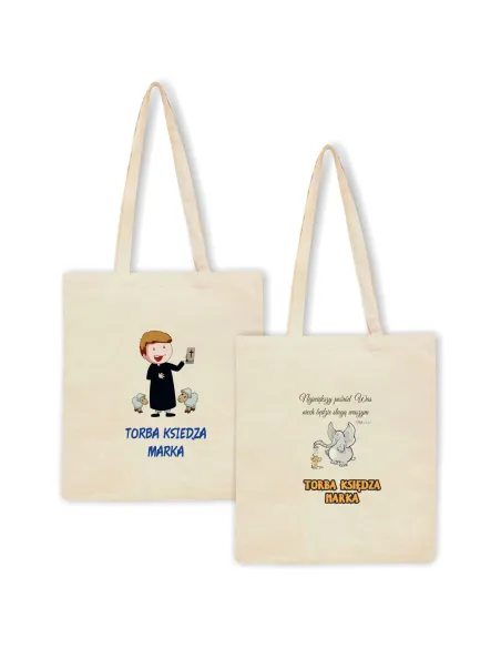 Torba z Imieniem Napis Prezent Księdza Personalizowany
