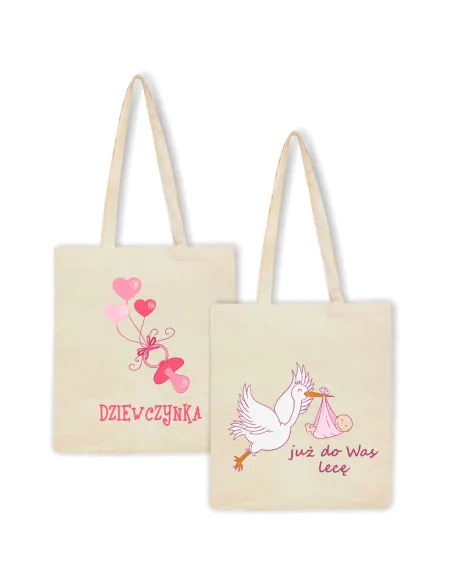 Eko Torba Ciążowa Nadrukiem Prezent Dziewczynka Przyszłej