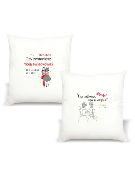 Poduszka z Nadrukiem Prezent Prośba Świadkowanie Ciebie