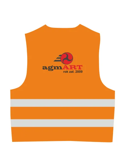 Kamizelki Odblaskowe z Nadrukiem 50 szt – Tył 50 szt