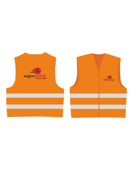 Kamizelki Odblaskowe z Nadrukiem 30 szt – Tył/przód 30 szt