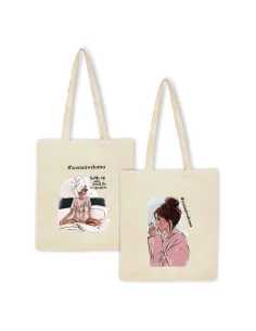 Eko Torba Nadrukiem Napis Prezent Zostań Domu Przyjaciółki