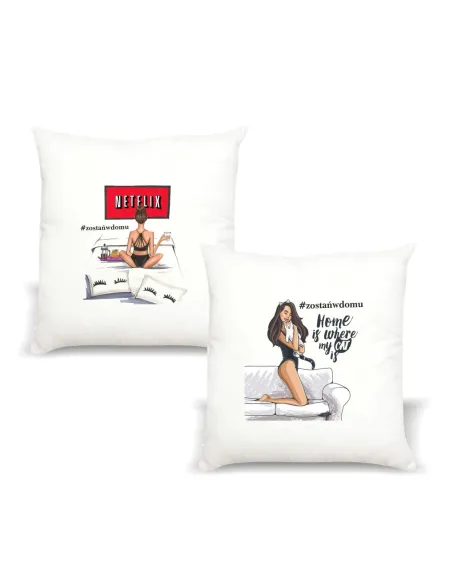 Poduszka z Nadrukiem Prezent Zostań Domu Netflix na Prezent