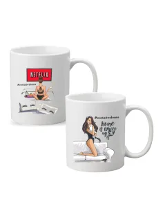 Kubek z Nadrukiem Prezent Zostań Domu Netflix na Prezent