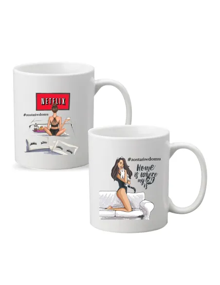 Kubek z Nadrukiem Prezent Zostań Domu Netflix na Prezent