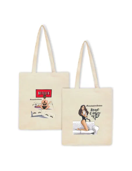 Eko Torba Nadrukiem Home Is Where My Cat Personalizowany