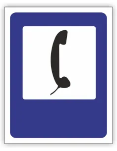 Znak Drogowy 40x40 cm Tablica Informacyjna D24 Telefon