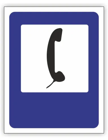 Znak Drogowy 40x40 cm Tablica Informacyjna D24 Telefon