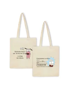 Eko Torba z Nadrukiem Napis Codziennie w Pracy na Prezent