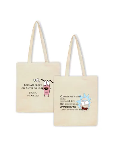 Eko Torba z Nadrukiem Napis Codziennie w Pracy na Prezent