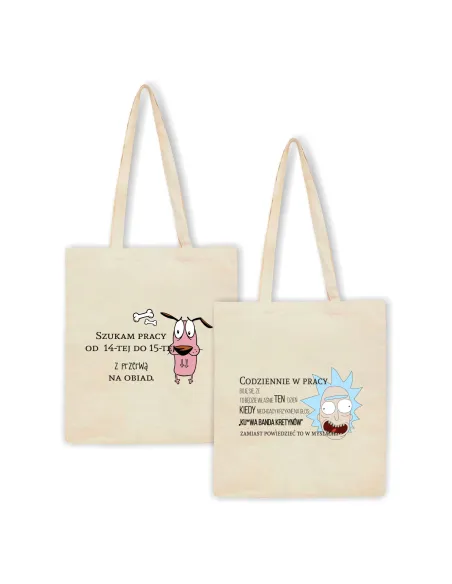 Eko Torba z Nadrukiem Napis Codziennie w Pracy na Prezent