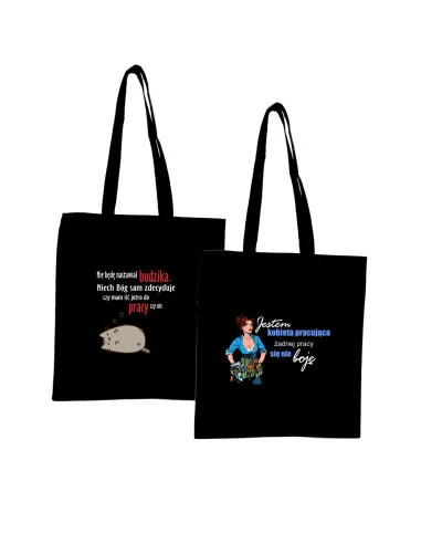 Eko Torba Nadrukiem Nie Będę Nastawiał Budzika z Nadrukiem