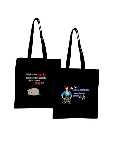 Eko Torba Nadrukiem Nie Będę Nastawiał Budzika z Nadrukiem