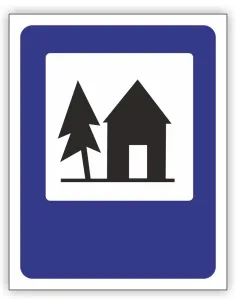 Znak Drogowy 60x60 cm Tablica Informacyjna D33 Schronisko