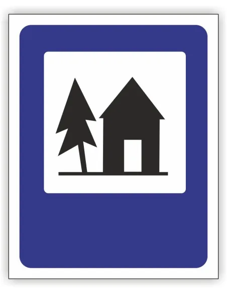 Znak Drogowy 60x60 cm Tablica Informacyjna D33 Schronisko