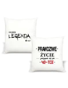 Poduszka z Nadrukiem Człowiek Legenda Rok Prezent 40 Te