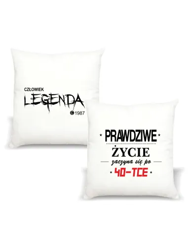 Poduszka z Nadrukiem Człowiek Legenda Rok Prezent 40 Te