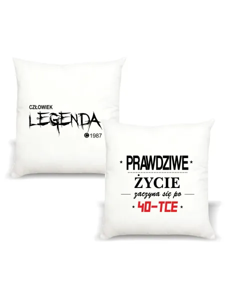Poduszka z Nadrukiem Człowiek Legenda Rok Prezent 40 Te