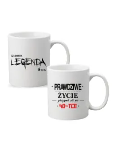 Kubek z Nadrukiem Prezent Urodziny Człowiek Legenda Rok