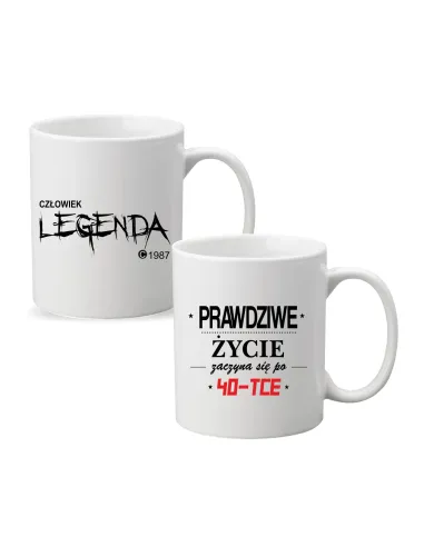 Kubek z Nadrukiem Prezent Urodziny Człowiek Legenda Rok