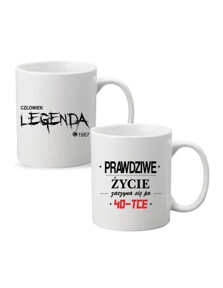 Kubek z Nadrukiem Prezent Urodziny Człowiek Legenda Rok