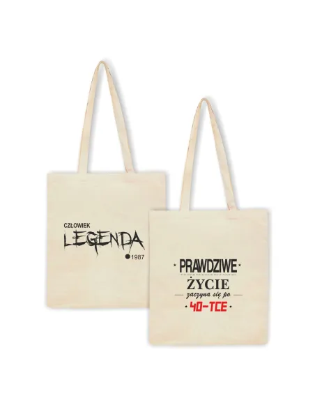 Eko Torba Nadrukiem Człowiek Legenda Rok Personalizowany