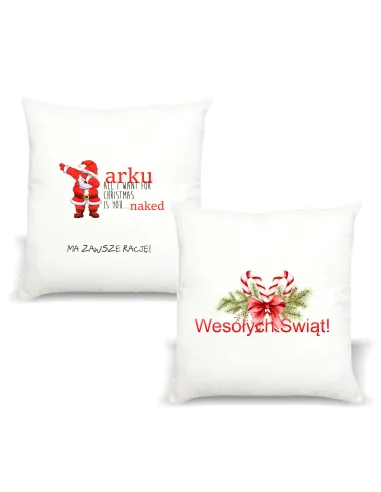 Poduszka z Nadrukiem Prezent Mikołajki Boże Narodzenie