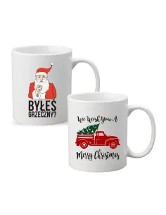 Kubek Świąteczny Prezent Nadrukiem Napis Byłeś Grzeczny