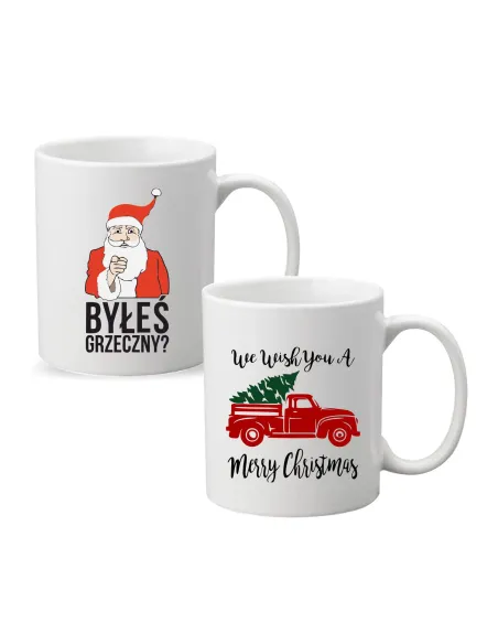 Kubek Świąteczny Prezent Nadrukiem Napis Byłeś Grzeczny