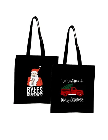 Eko Torba z Nadrukiem Prezent Merry Christmas Mikołajki