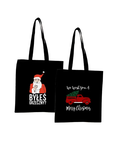 Eko Torba z Nadrukiem Prezent Merry Christmas Mikołajki
