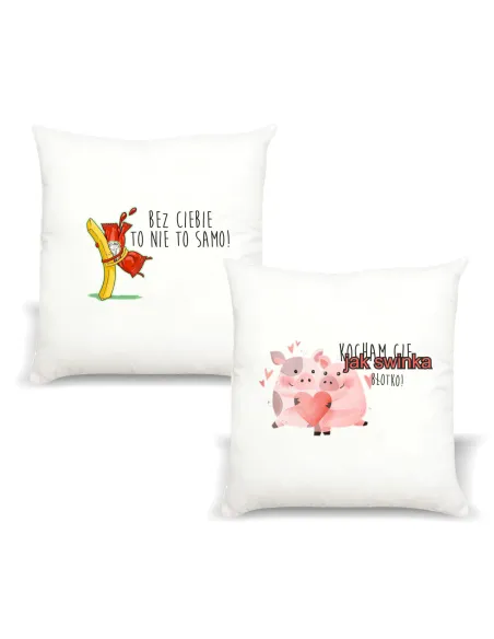 Poduszka z Nadrukiem Napis Prezent Walentynki na Prezent