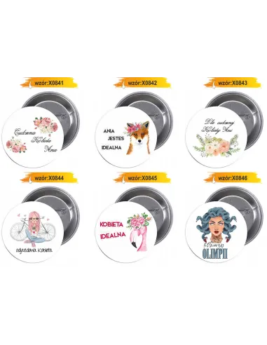 Przypinki Buttony – Dzień Kobiet Znaczki Badziki Grafiką