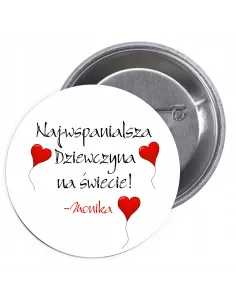 Przypinki Buttony Dzień Kobiet Znaczki Badziki z Nadrukiem