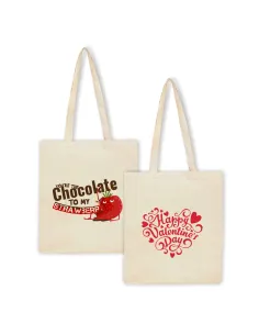 Eko Torba Nadrukiem Napis Happy Valentine Day z Nadrukiem