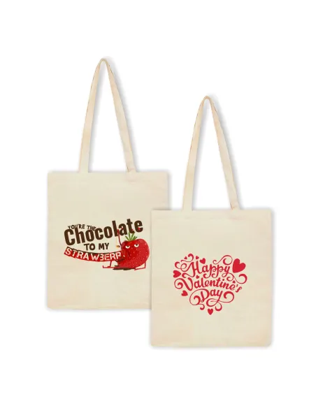 Eko Torba Nadrukiem Napis Happy Valentine Day z Nadrukiem