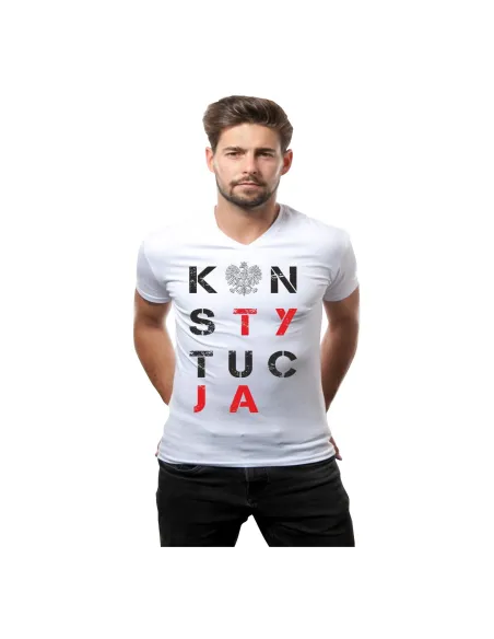 Koszulka z Nadrukiem Shirt Napisami Protest Konstytucja